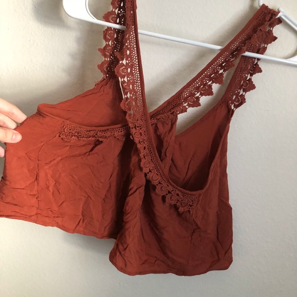 Forever 21 Rust Crochet Cross Crop Top medium - Picture 6 of 6